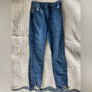 High waisted skinny jeans